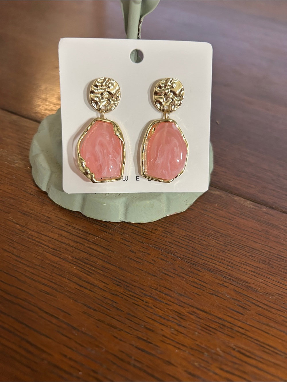 Pink and Gold Earrings